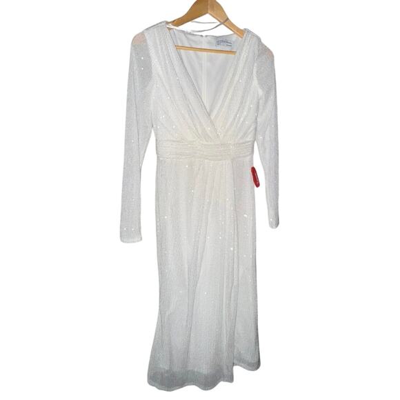 MAC DUGGAL 26555 Long Sleeve Sequined Midi Dress Size 6 New w/o Tag MSRP $258 - Picture 4 of 8